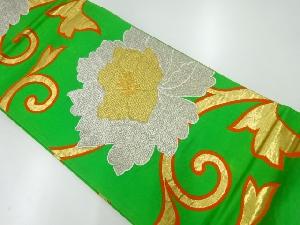 アンティーク　花唐草模様織出し袋帯（材料）